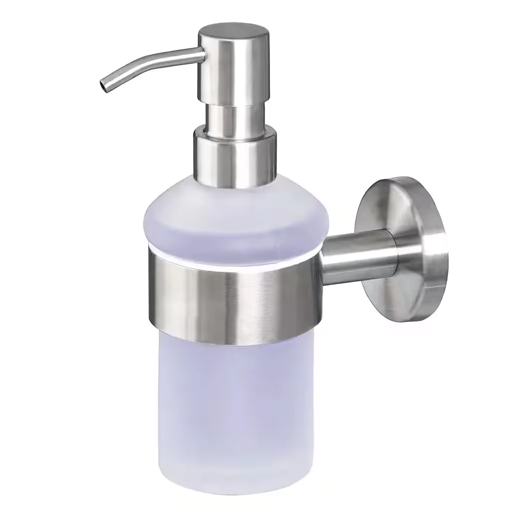 BREMERMANN Seifenspender Bad-Serie PIAZZA - aus Glas & Edelstahl, matt (1-tlg)