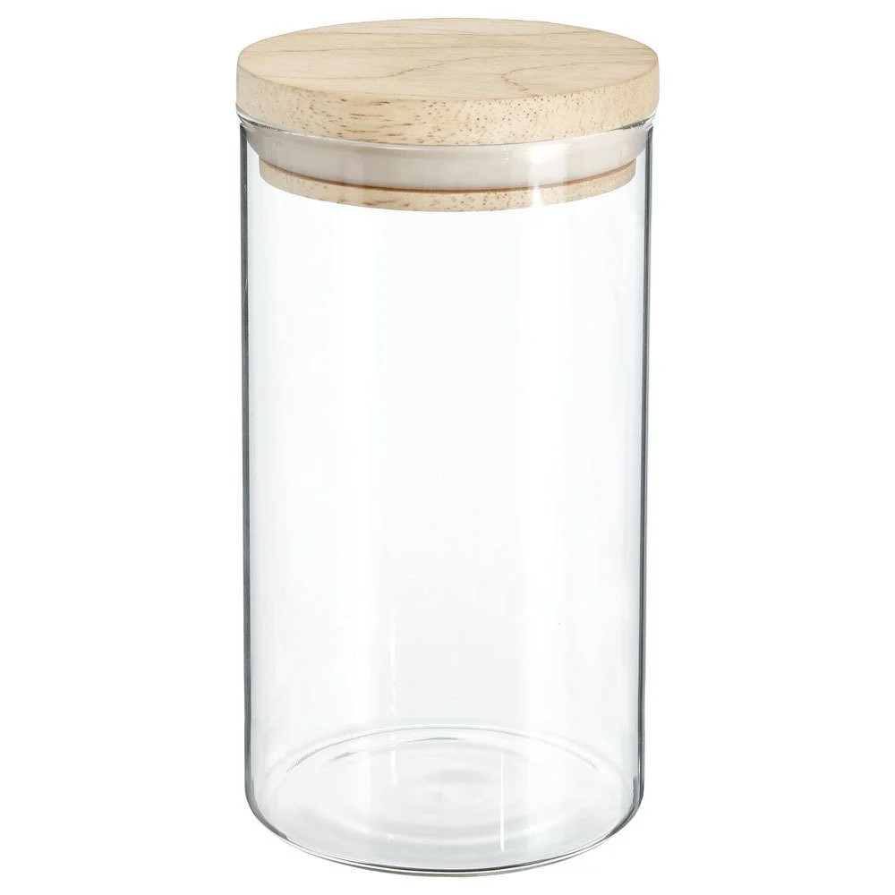 5FIVE SIMPLY SMART Vorratsglas Lebensmittelbehälter mit Bambusdeckel, luftdicht, 1 L