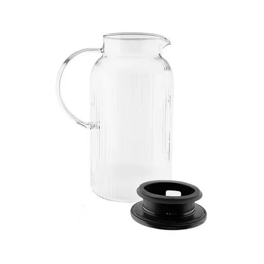 Karaffe "Freya Caraffa" aus hochwertigem Borosilikatglas mit Deckel - 1800ml