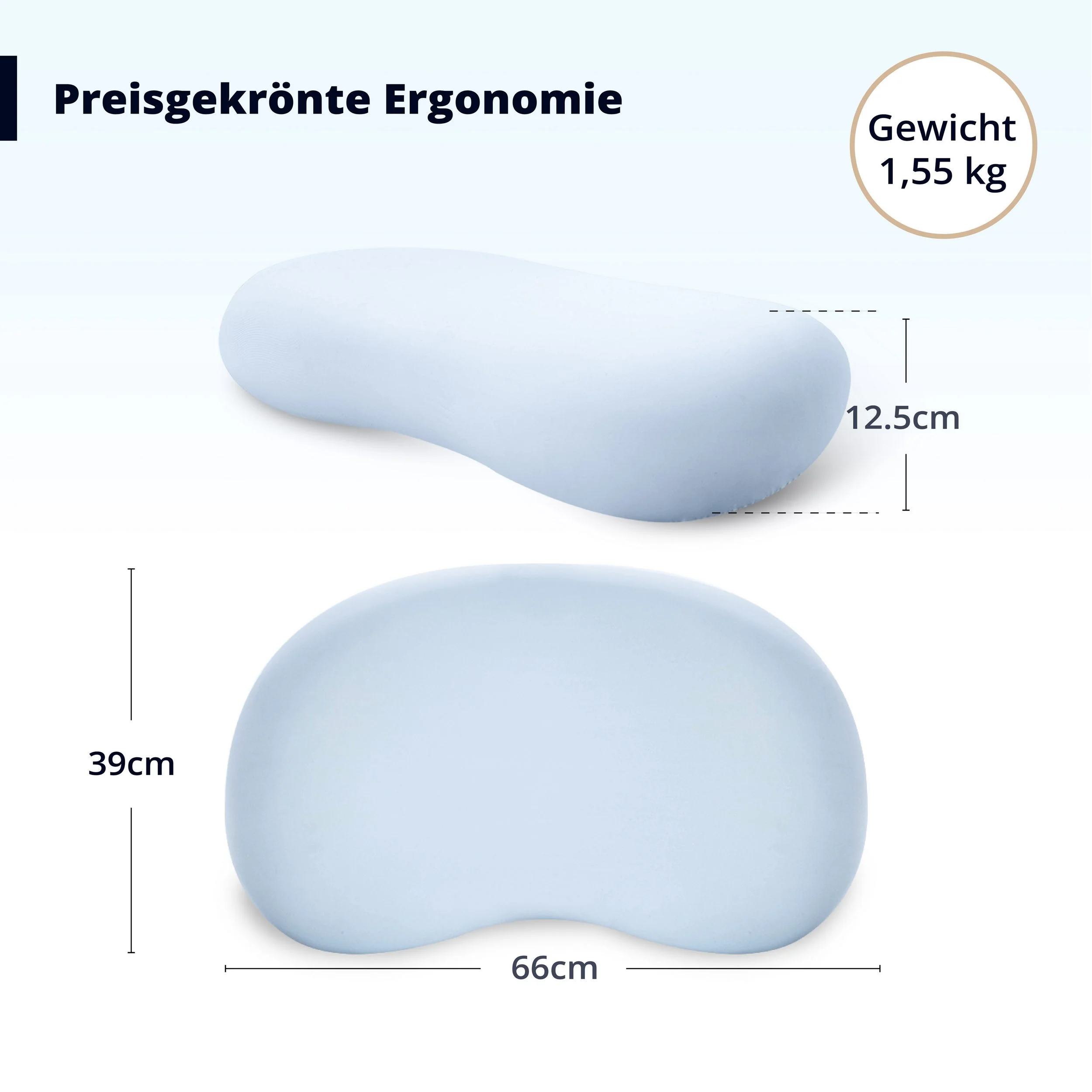 EMERSPRING Nackenstützkissen Memory Foam 66x39 cm Seitenschläfer