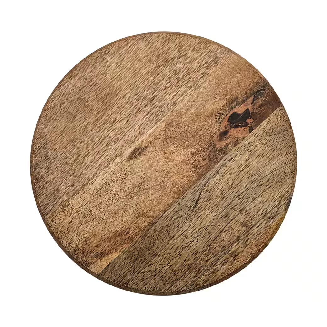 MEINPOSTEN Dekoteller rund Holz mit Füßen Kerzentablett Blumenhocker