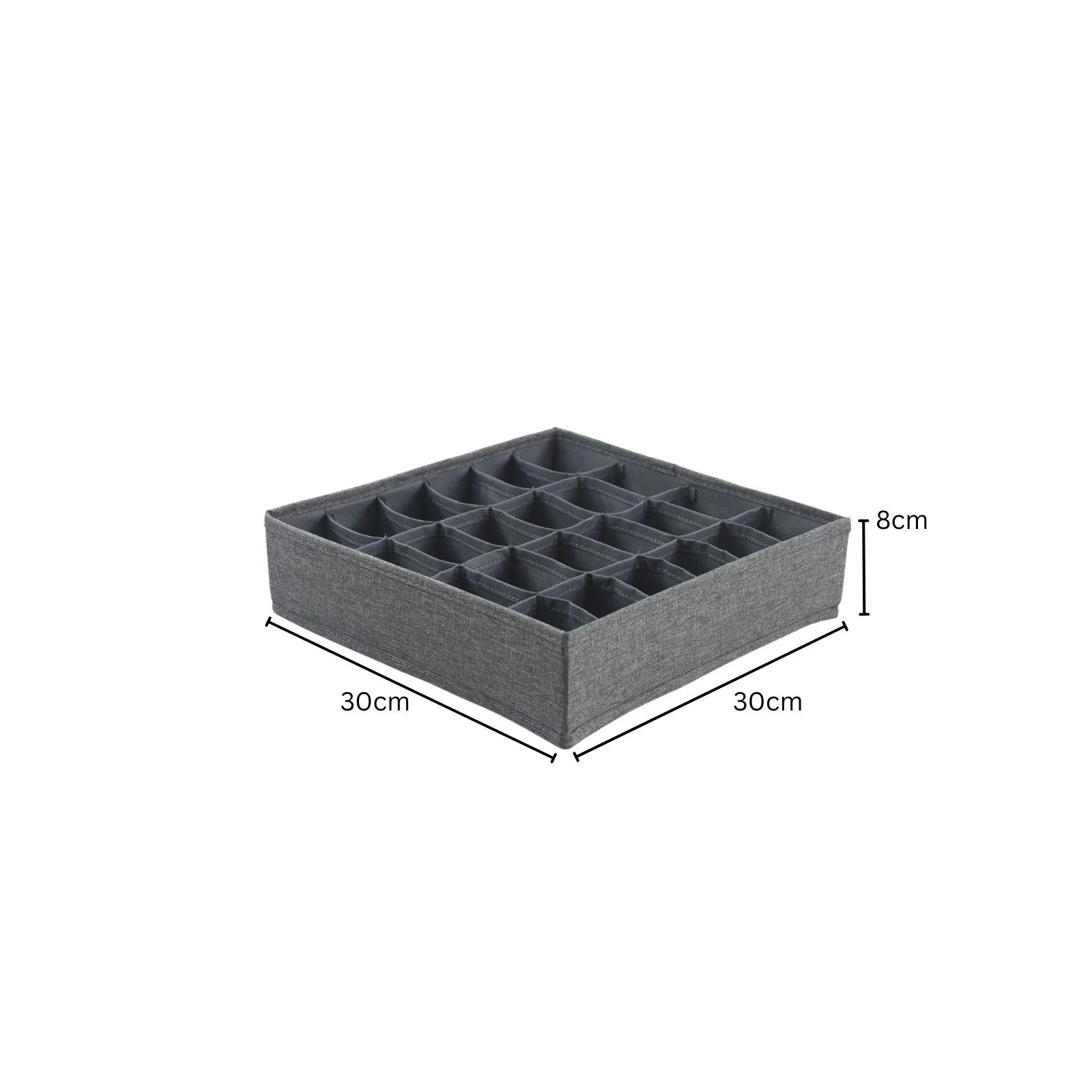 HAUSLEBEN Organizer Box 30x30x8 cm, 24 Fächer, faltbar