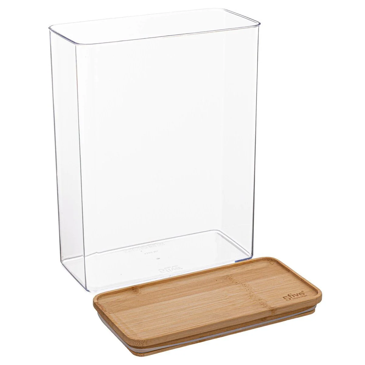 5FIVE SIMPLY SMART Vorratsdose Lebensmittelbehälter ESKE, länglich mit Bambusdeckel, 4,3 L