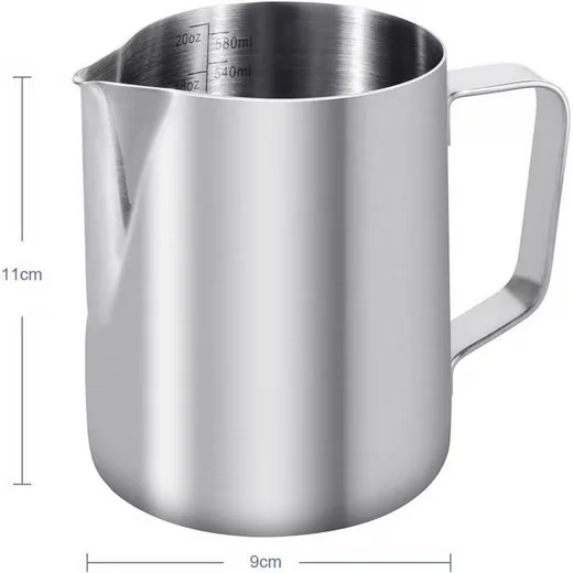 LUXUSKOLLEKTION Milchkännchen Edelstahl 600ml Milchaufschäumer