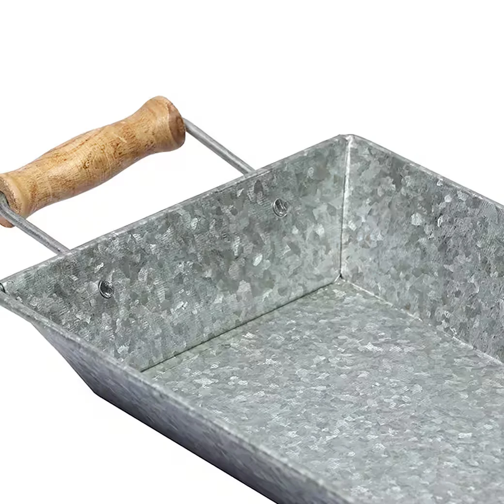 Dekotablett 2er-Set Vintage-Tablett Torgo, Wohndeko aus Metall silberfarbig 42 cm