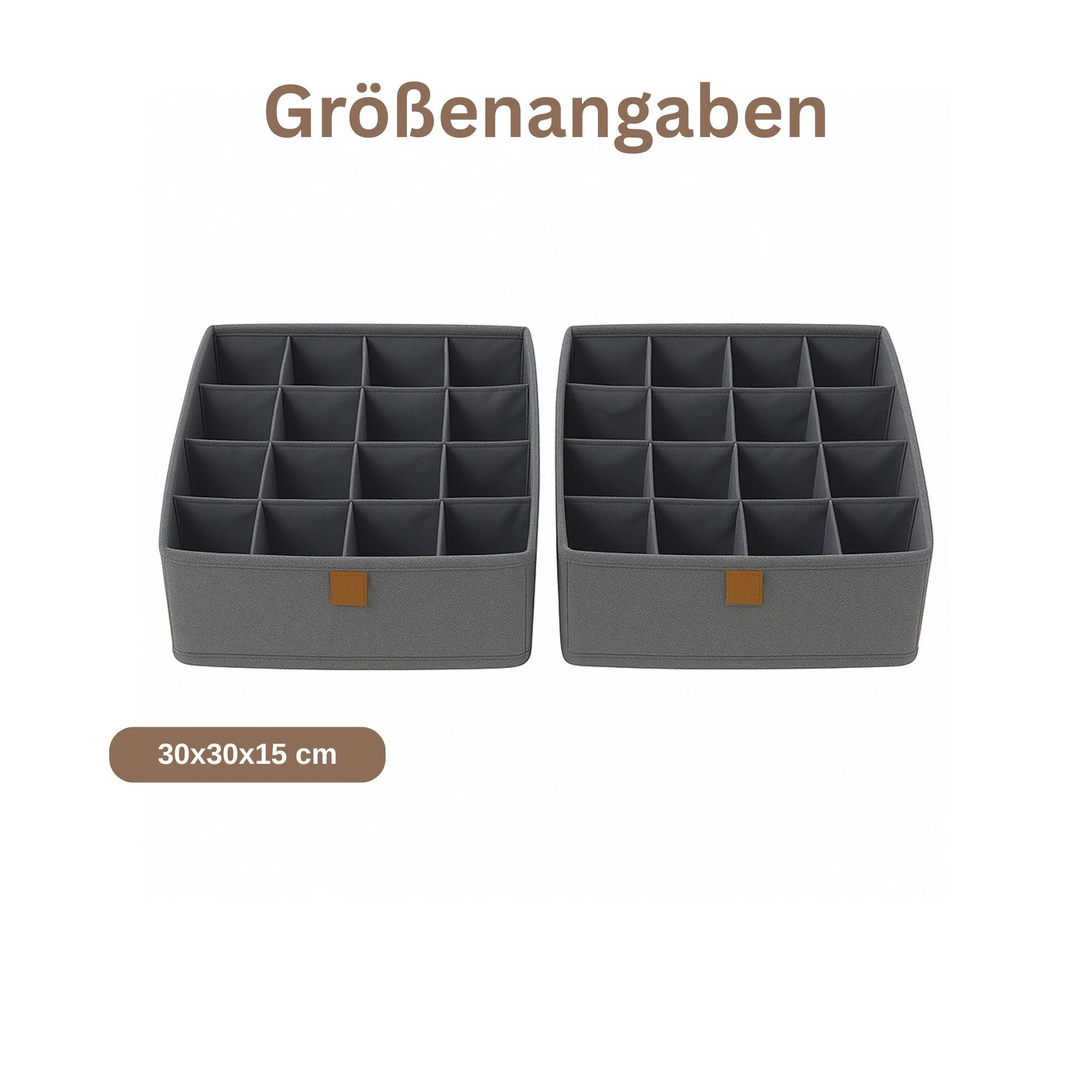 HAUSLEBEN Organizer Aufbewahrungsbox mit 16 Fächern 30x30x15 cm