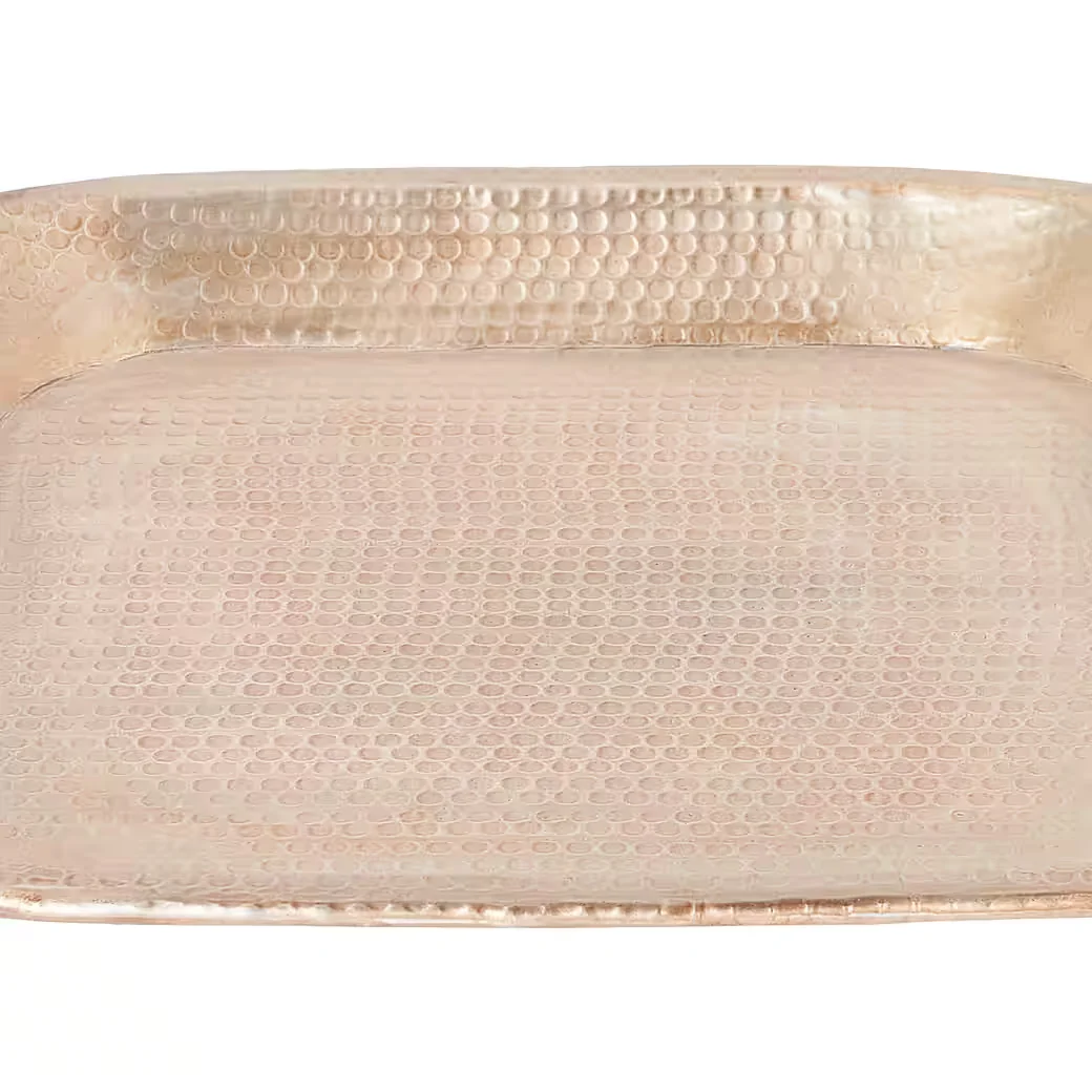 Dekotablett Quadratisches orientalisches Tablett Hosna aus Aluminium, Gold, 34 cm