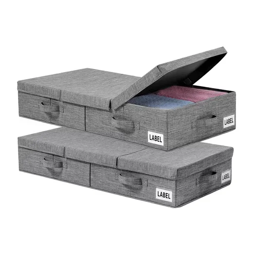 Unterbettkommode 2 Stück Unterbett Aufbewahrungsbox mit Deckel, Faltbare kommode