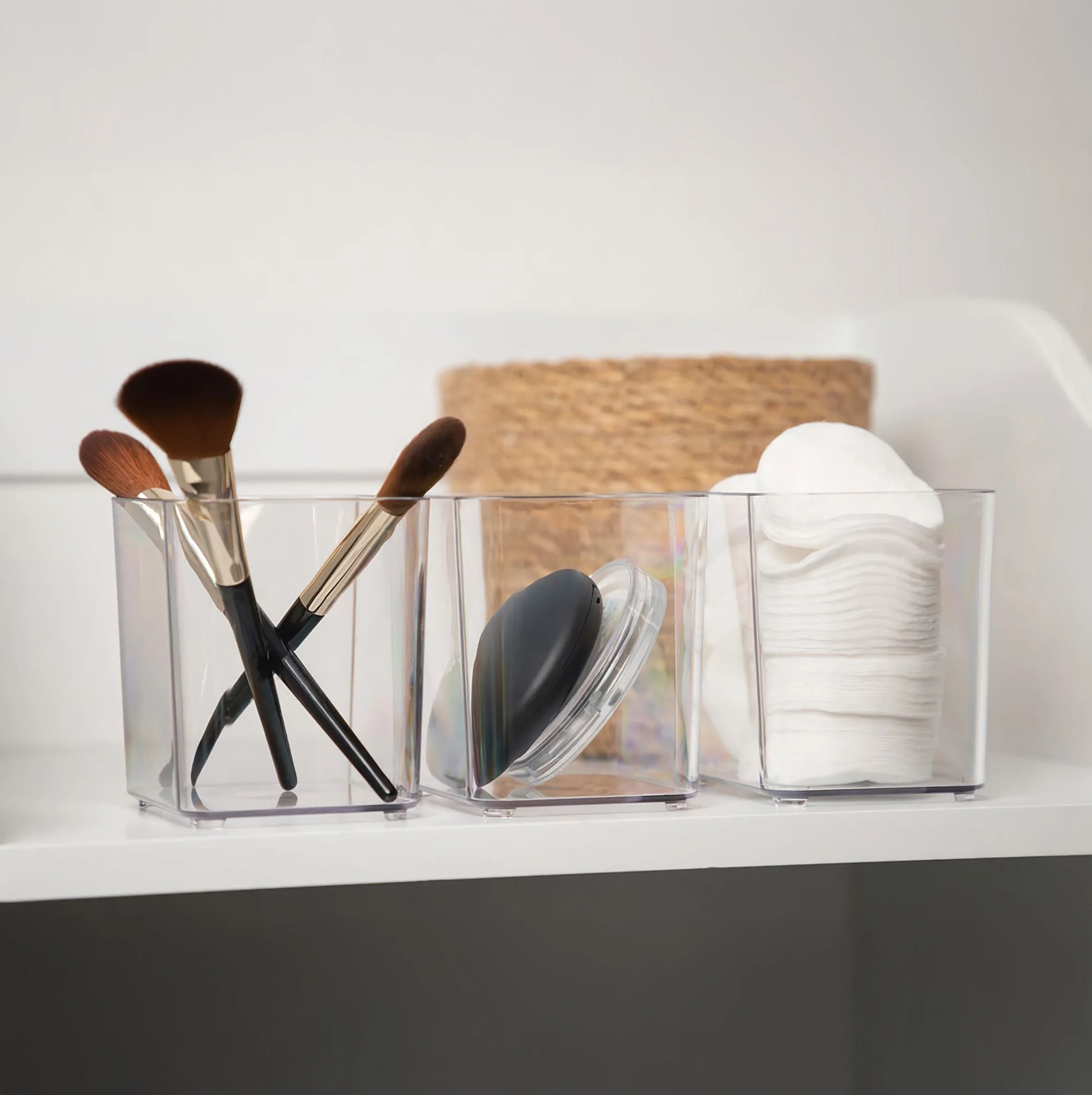 SPETEBO Aufbewahrungsbox 5er Set Badezimmer transparent mit Deckel