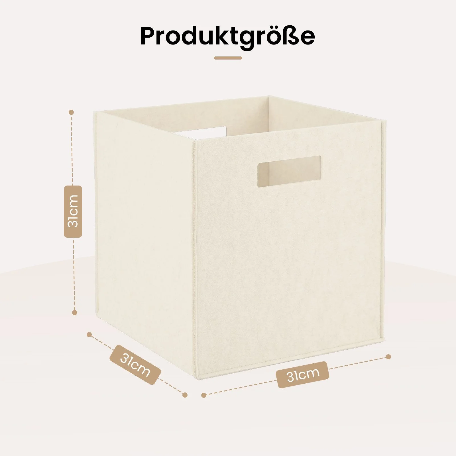 YOUYIJIA Aufbewahrungsbox Filz-Aufbewahrungsbox 31x31x31 cm – Faltbare Regalbox, Organizer-Korb