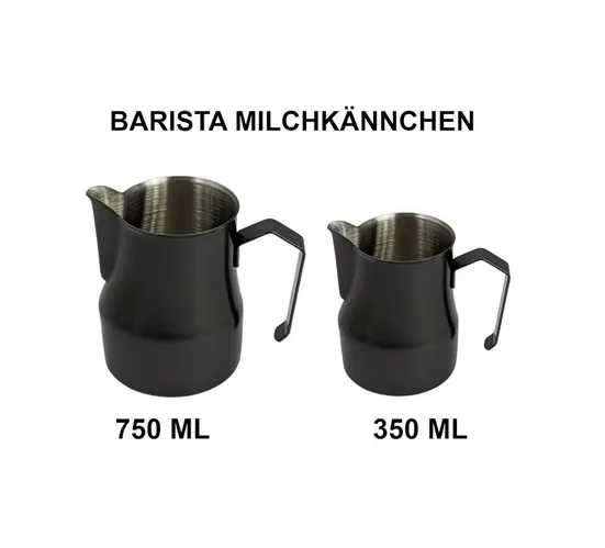 MORLEOS Milchkännchen Barista Milchkanne 350 ml und 750 ml