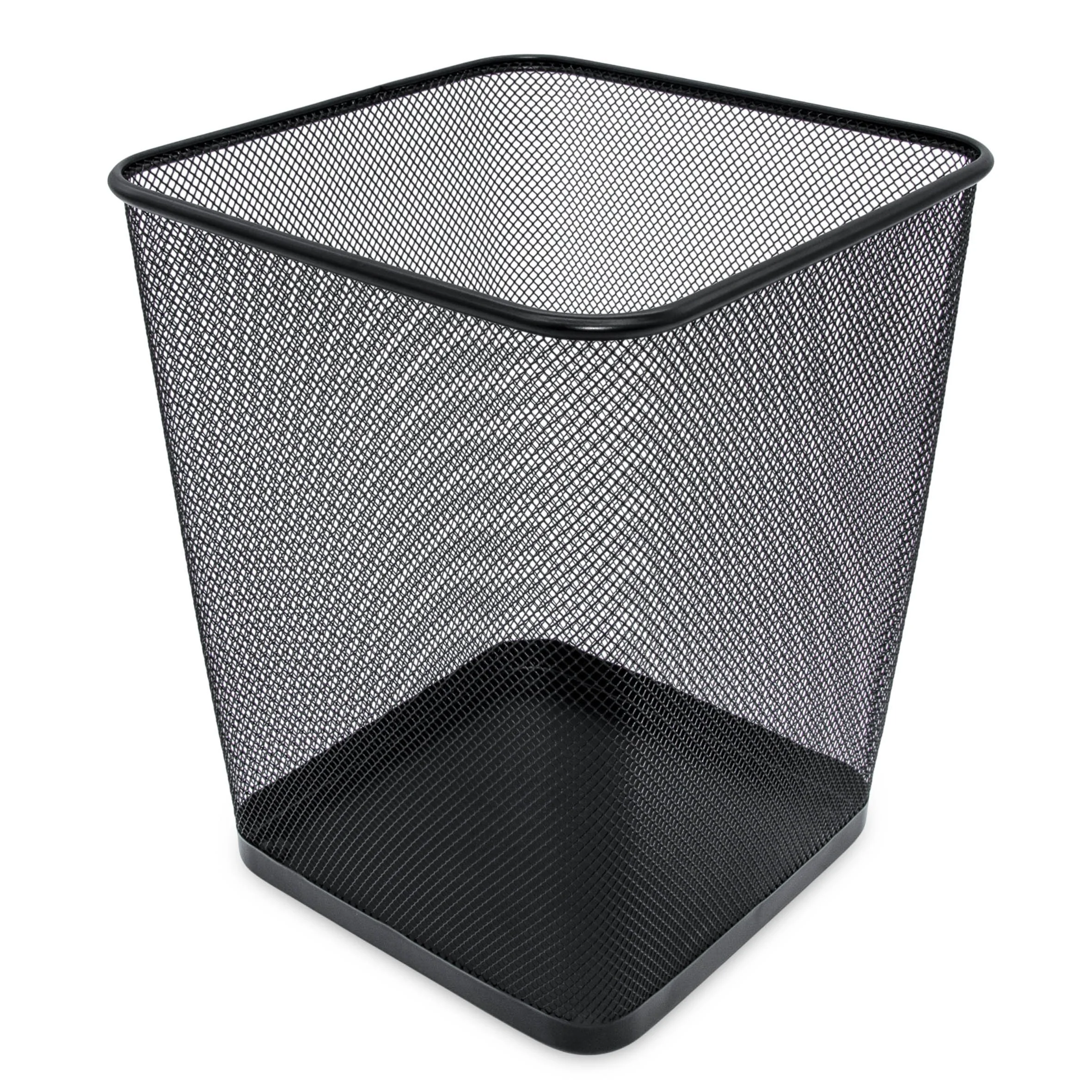 SPETEBO Mülleimer Metall Papierkorb eckig schwarz 30 x 25 cm - 16 Liter