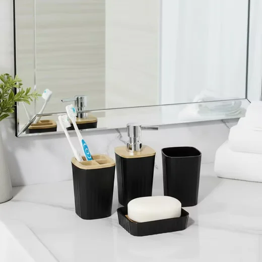 Badaccessoire-Set Badezimmer-Set 5-tlg – Modernes Zubehör für Bad & Gäste-WC