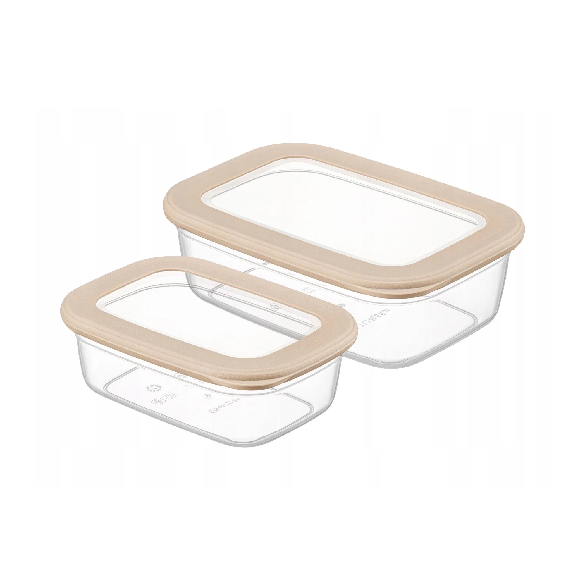 CRALEX Vorratsdose CRALEX Tosca 2-tlg. Set aus rechteckigen Lebensmittelbehältern - Beige