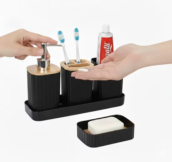 Badaccessoire-Set Badezimmer-Set 5-tlg – Modernes Zubehör für Bad & Gäste-WC