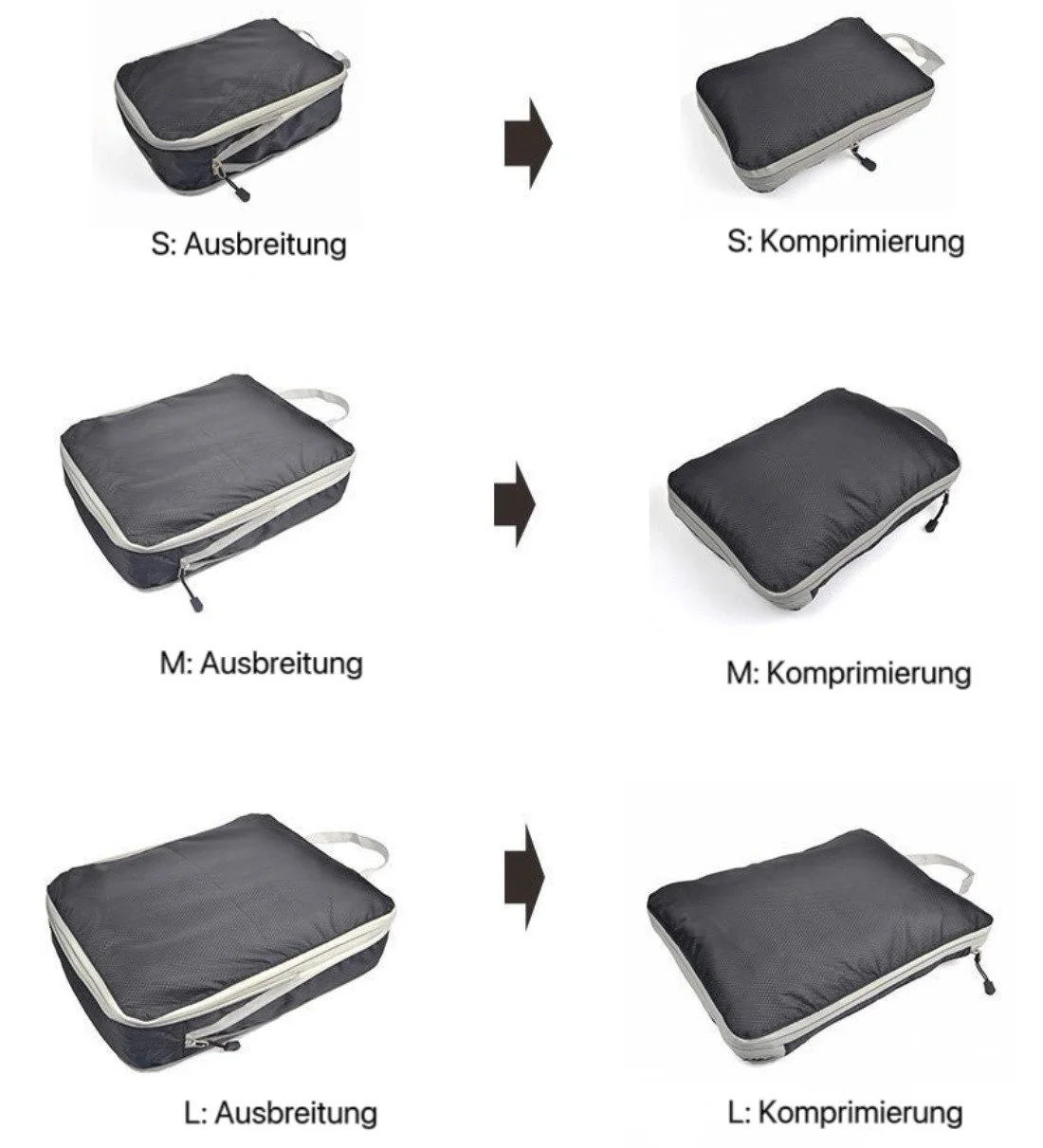HOYOLEE HANDELS GMBH Aufbewahrungsbox Wasserdichte Nylon-Kleideraufbewahrungstasche, dreiteiliges Reiseset