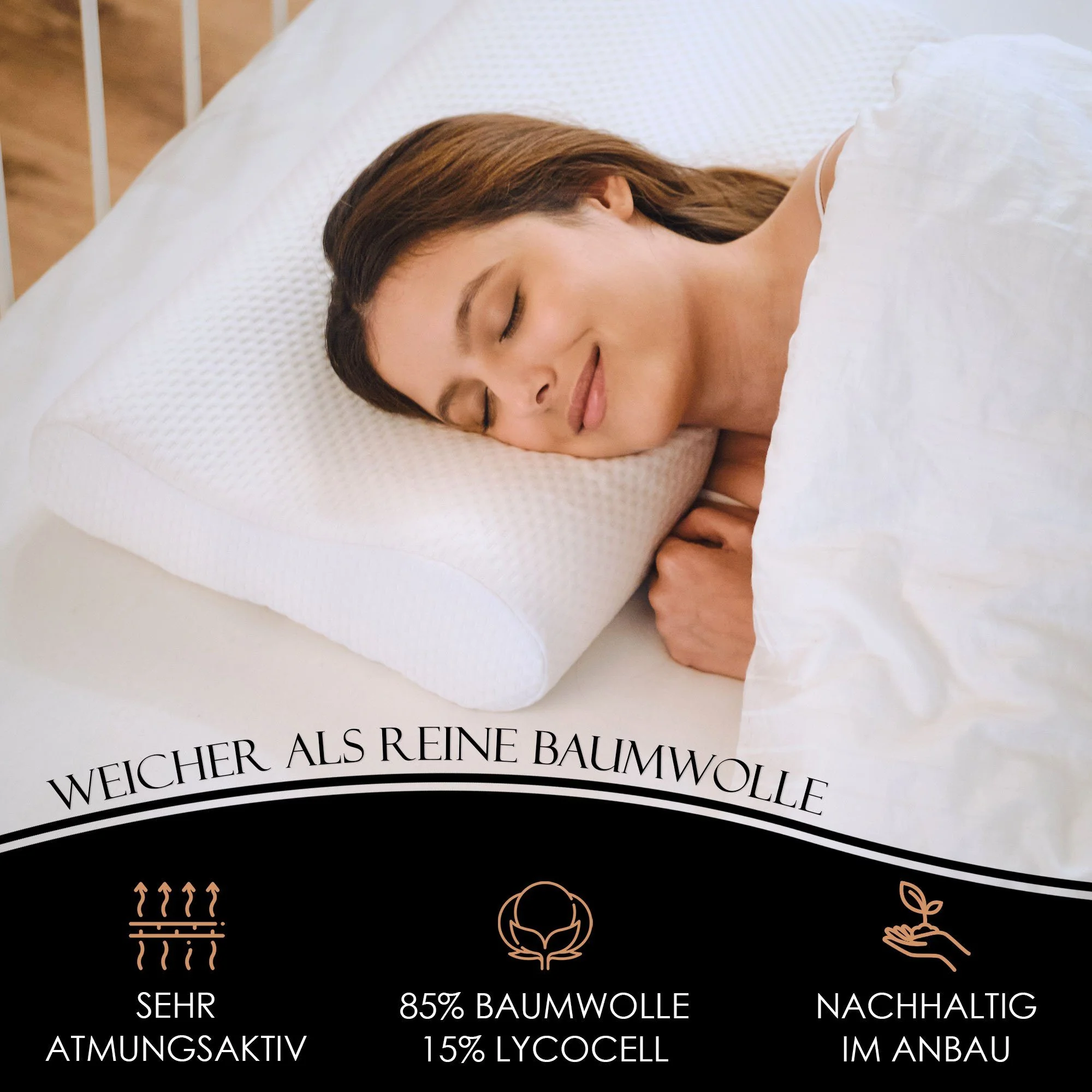 KAISERWERK Visko-Kissen ergonomisches Nackenstützkissen Kopfkissen