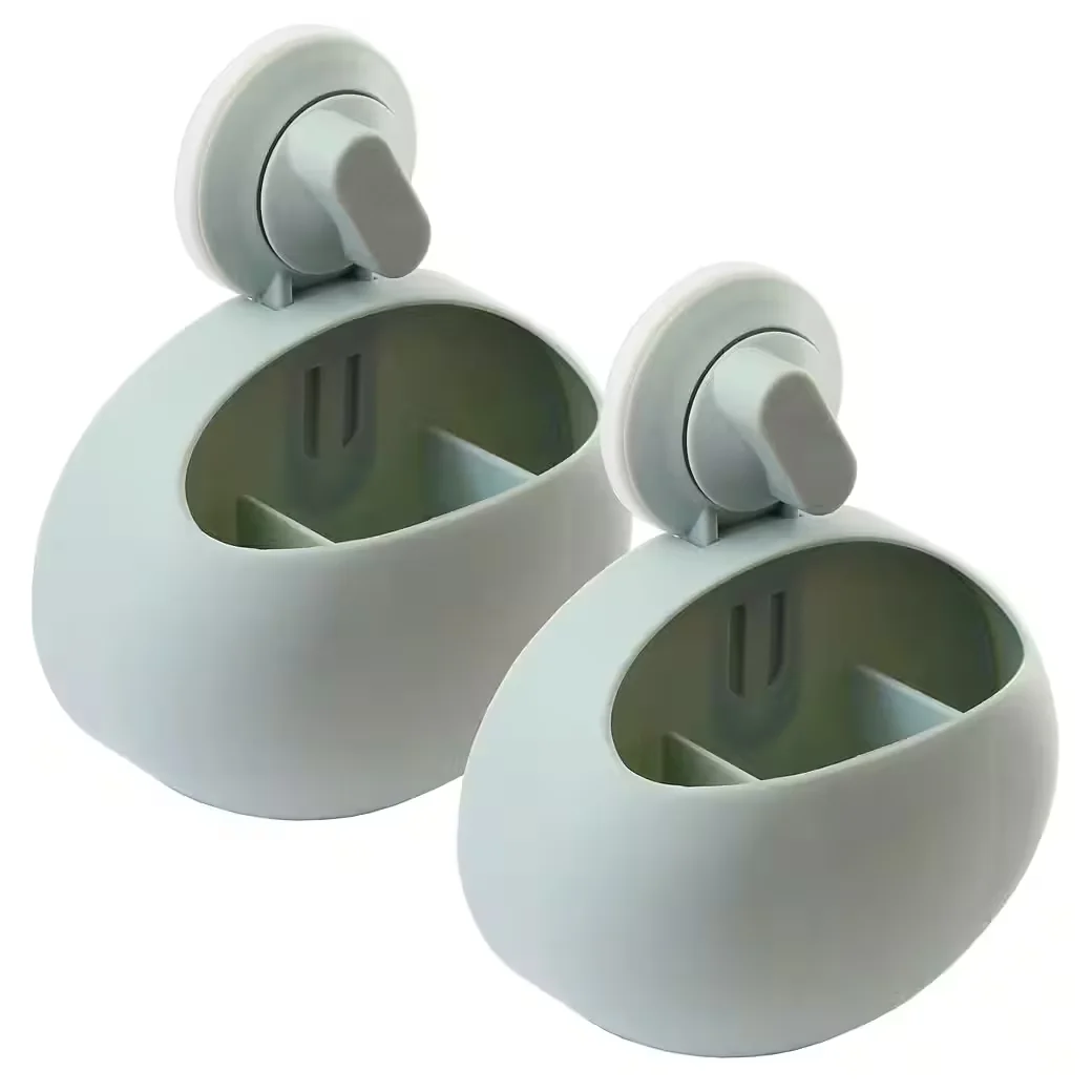 LANTELME Zahnbürstenhalter 2 Stück Set mit Saugnapf Utensilienhalter für Zahnpasta Zahnbürsten (2 Zahnbürsten Halter im Set)