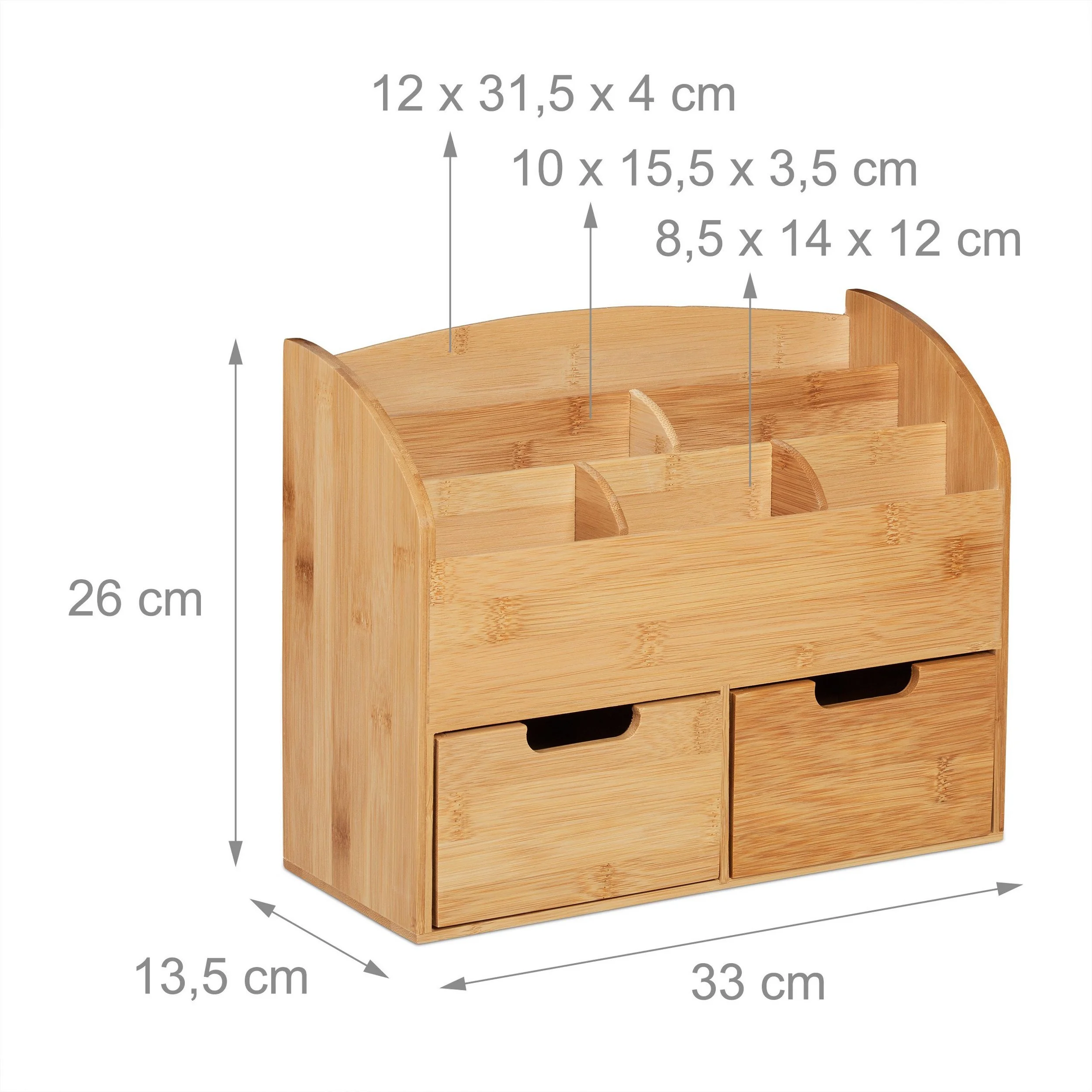 RELAXDAYS Schreibtischaufsatz Schreibtisch Organizer mit Schubladen