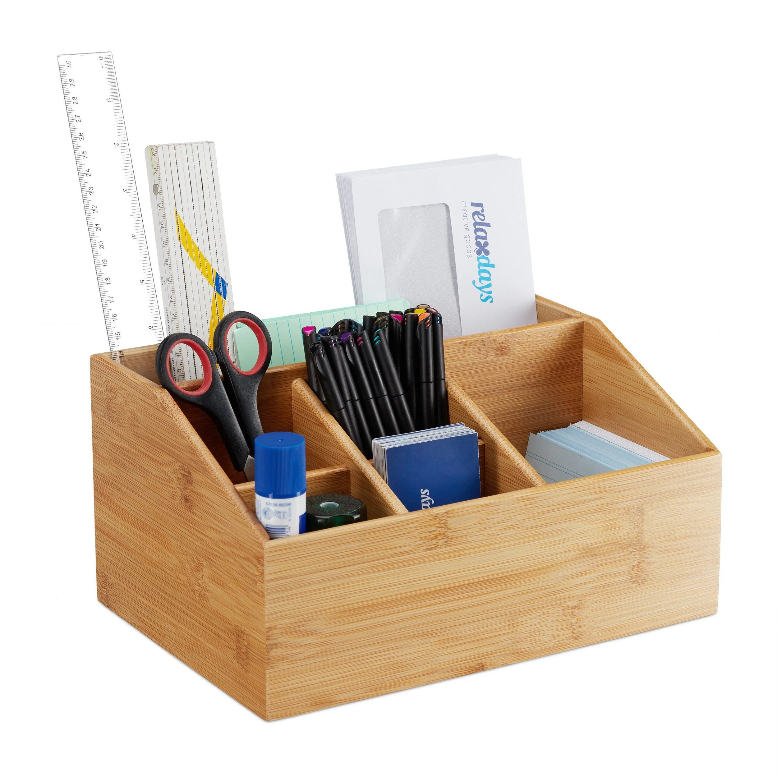 RELAXDAYS Organizer Tischorganizer Bambus mit 6 Fächern