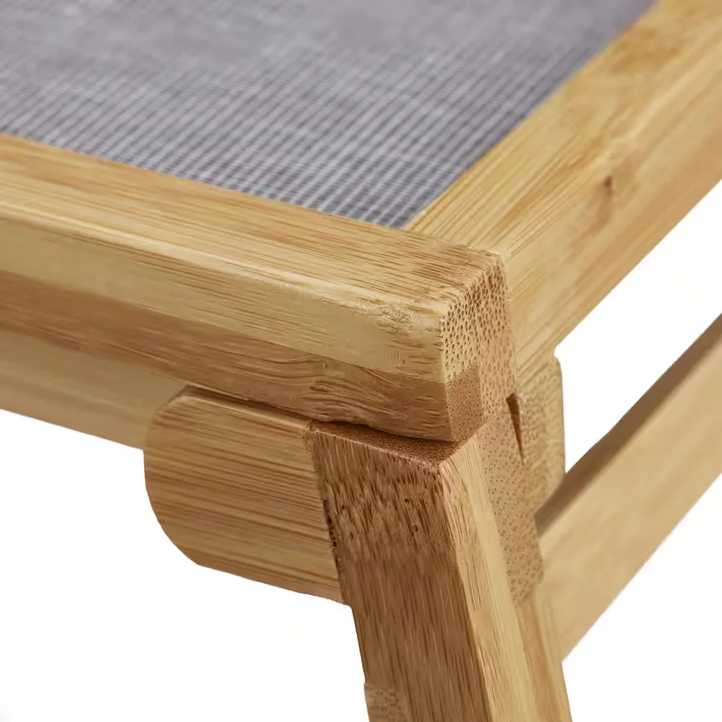 Relaxdays Betttablett Tabletttisch klappbar Bambus Frühstückstablett