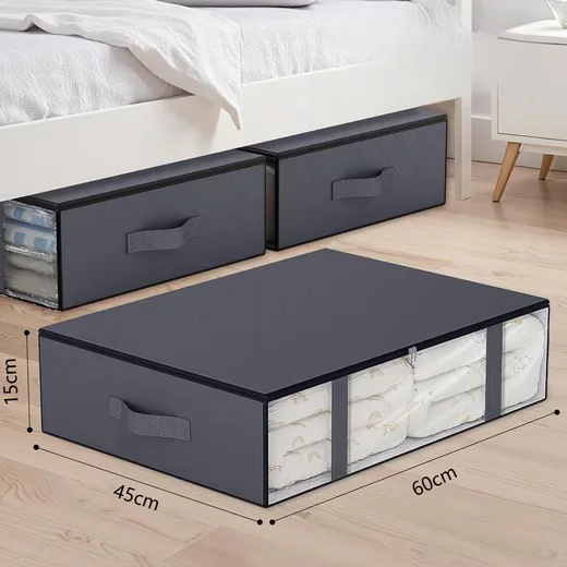 Unterbettkommode Unterbett Aufbewahrungsbox mit deckel transparente Aufbewahrungstasche