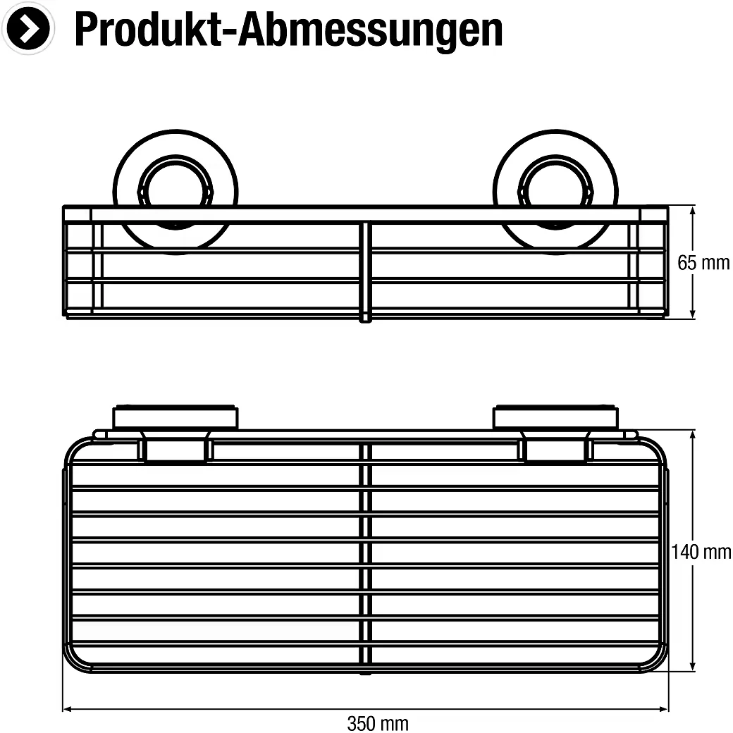 CORNAT Duschregal 3 in 1 extra langer flacher Korb Wandmontage