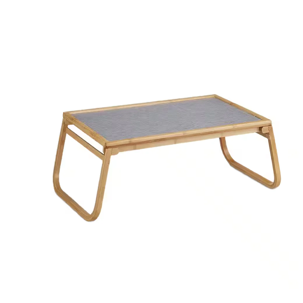 Relaxdays Betttablett Tabletttisch klappbar Bambus Frühstückstablett