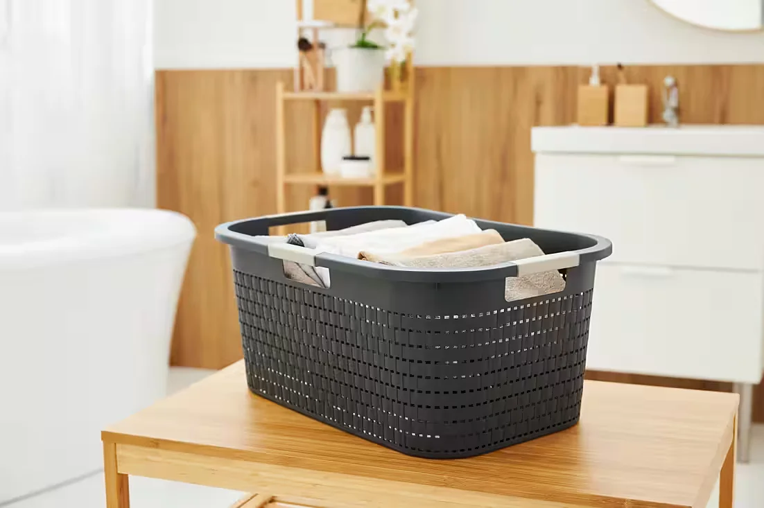 Wäschekorb Wäschebox 40L COUNTRY, ergonomische Wäschebehälter mit Griffe
