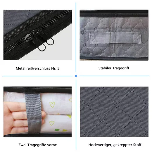 TUWENA Unterbettkommoden 4er Pack mit Sichtfenster faltbar