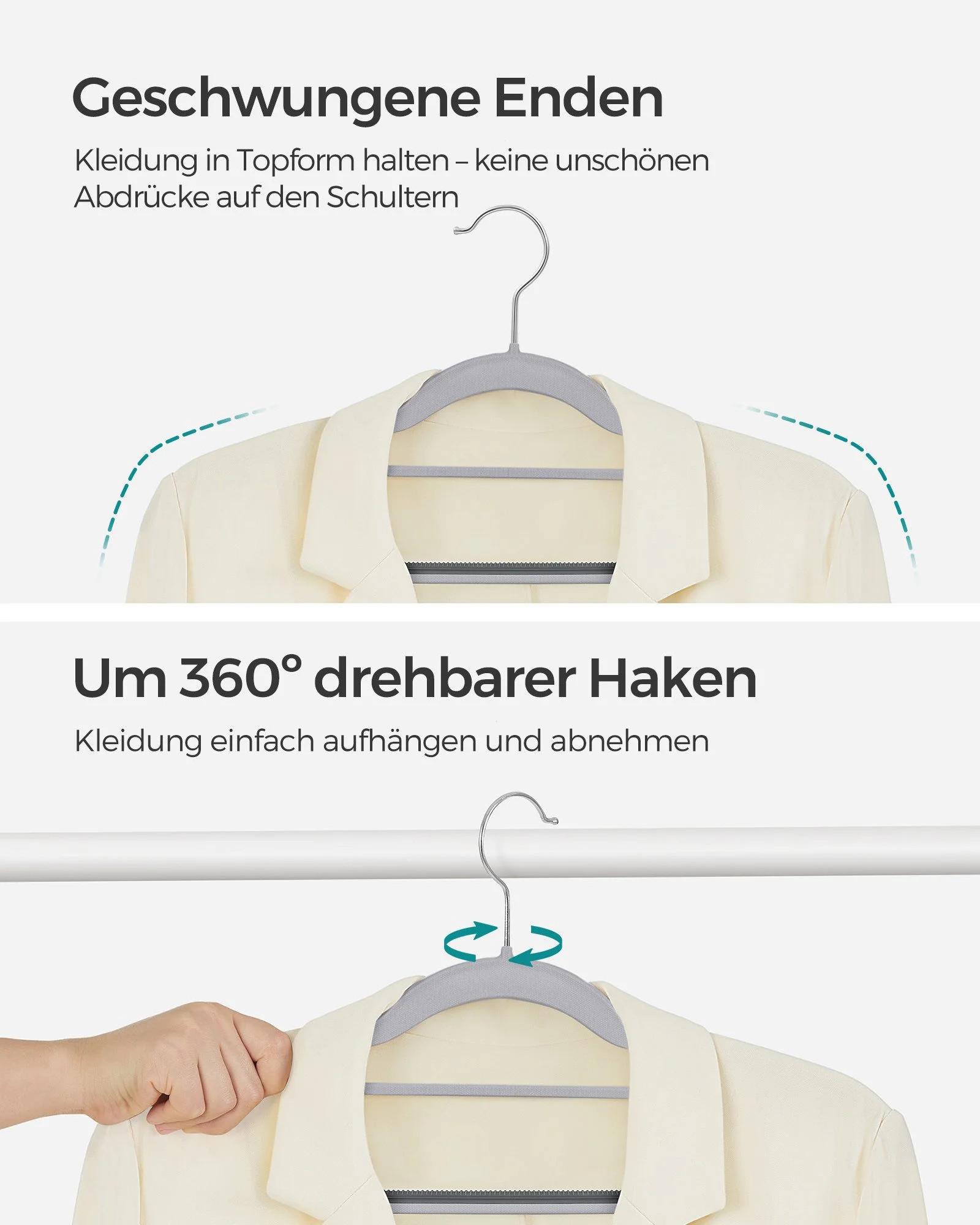 SONGMICS Kleiderbügel Kunststoff rutschfest