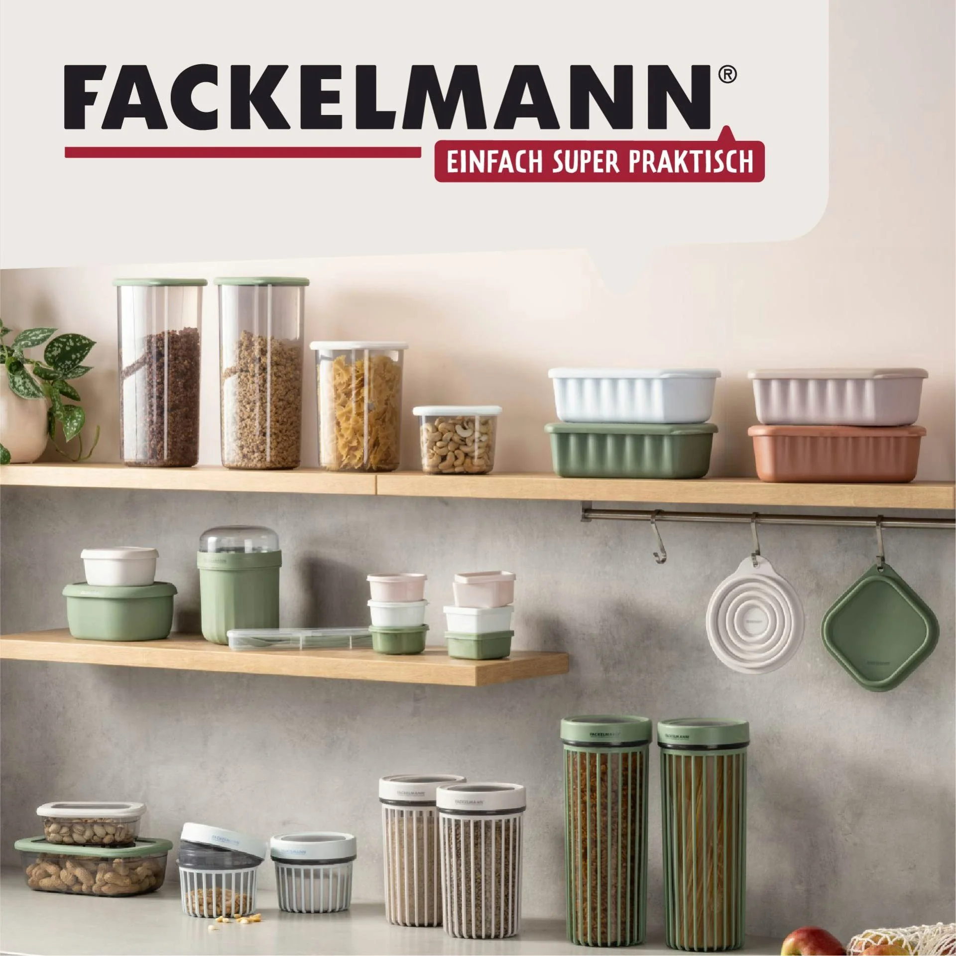 FACKELMANN Aufbewahrungsdose Küchenbehälter, Nahrungsmittelbox, Frischhaltedose, Aufbewahrungsbox
