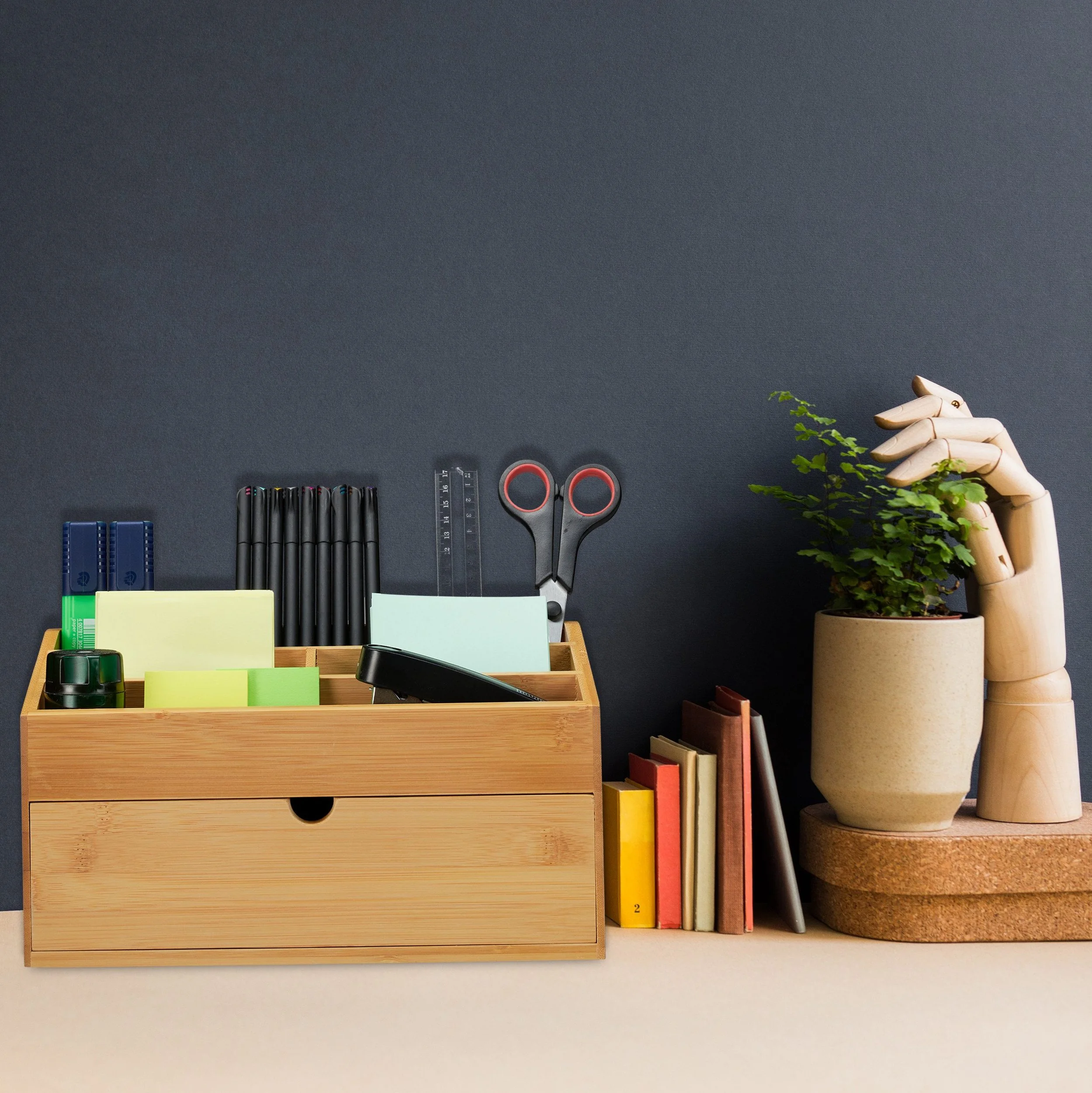 RELAXDAYS Schreibtischaufsatz Schreibtisch Organizer Bambus