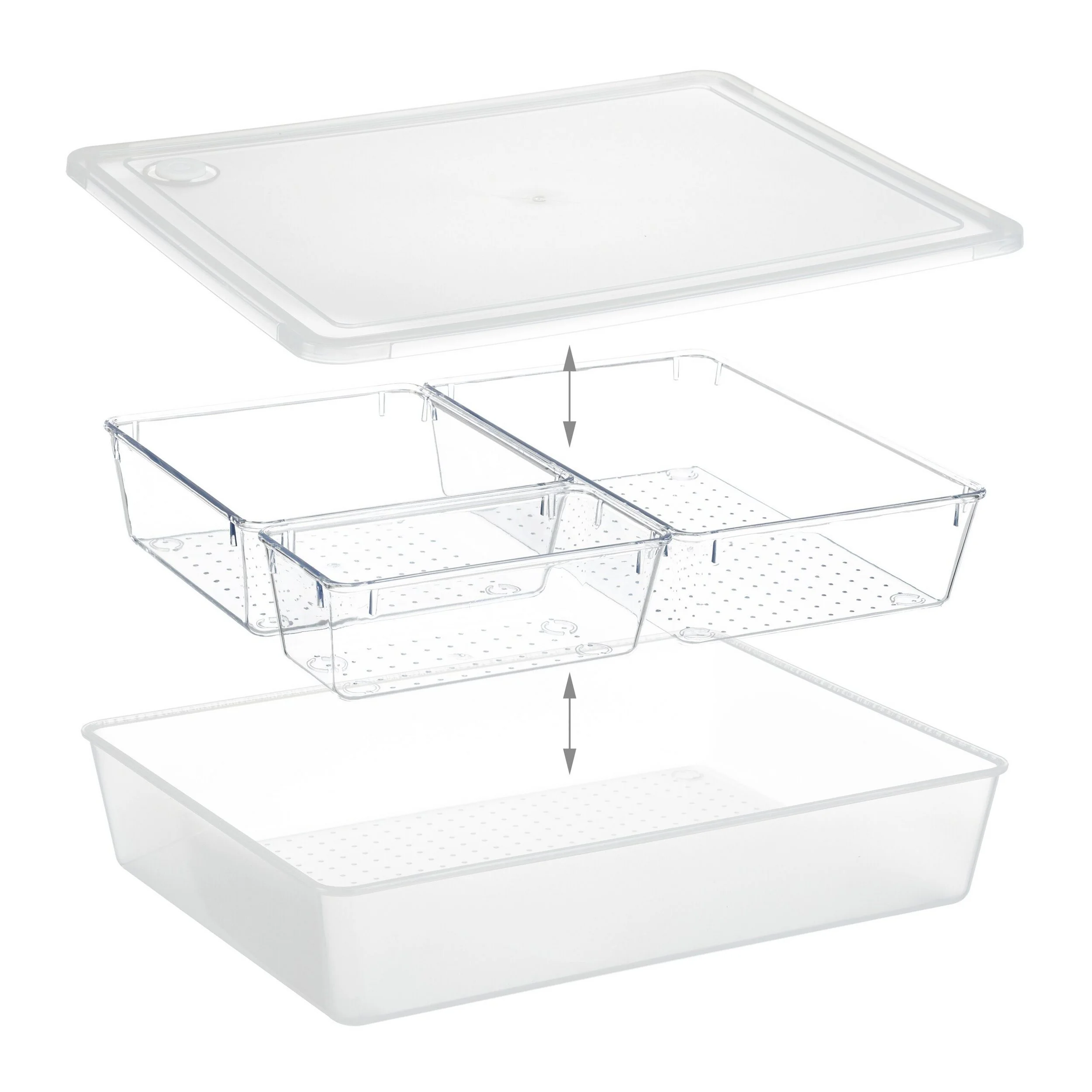 Relaxdays Aufbewahrungsbox mit 3 Fächern Organizer