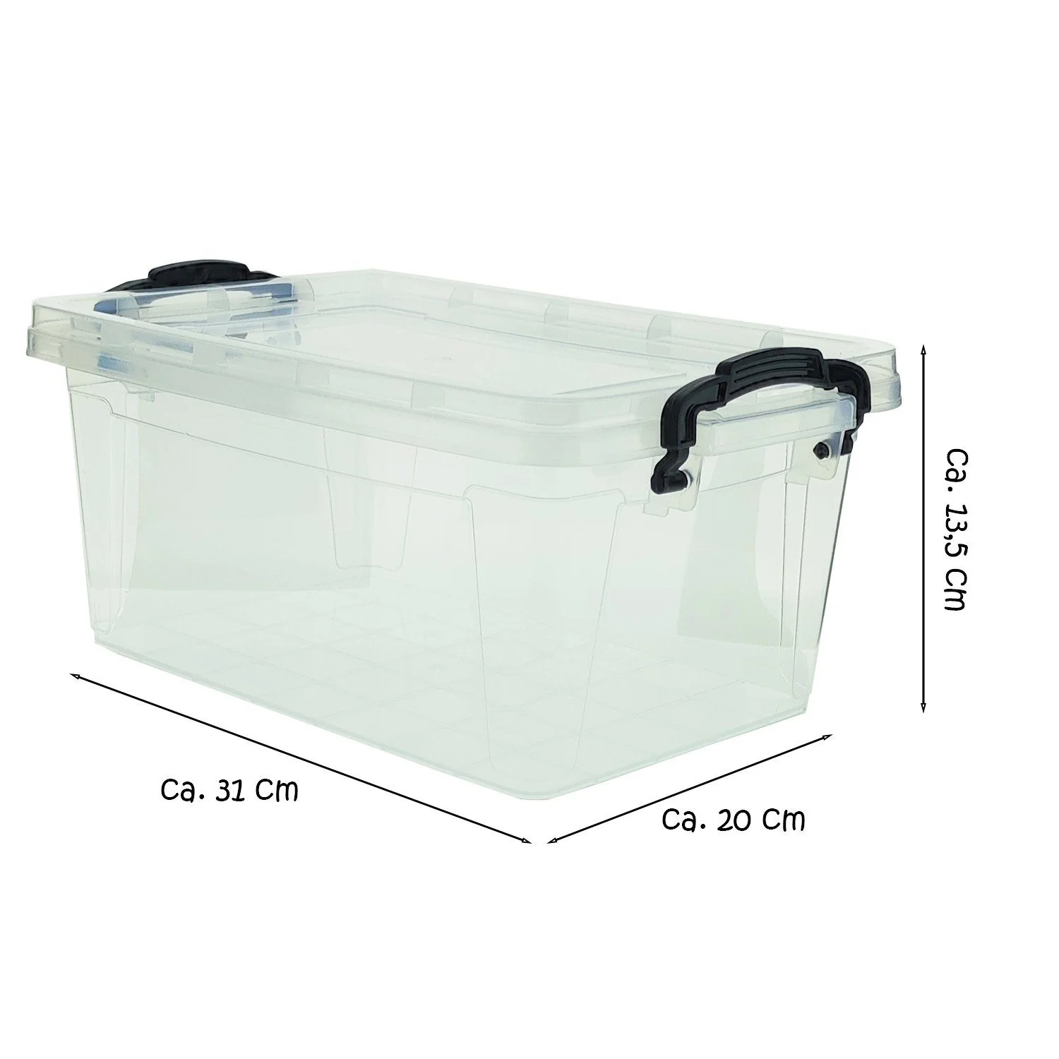 Centi Aufbewahrungsbox mit Deckel 5 l Kunststoff 13,5 x 31 x 20 cm
