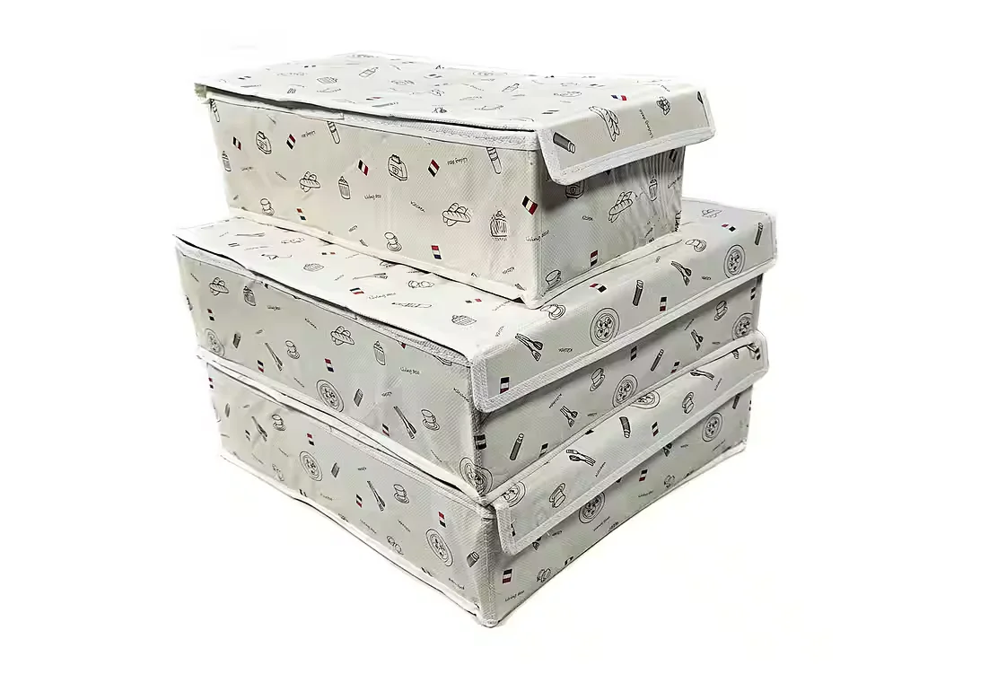 YUDU Aufbewahrungsbox 3er Set Textil Organizer faltbar 6/7/24 Fächer