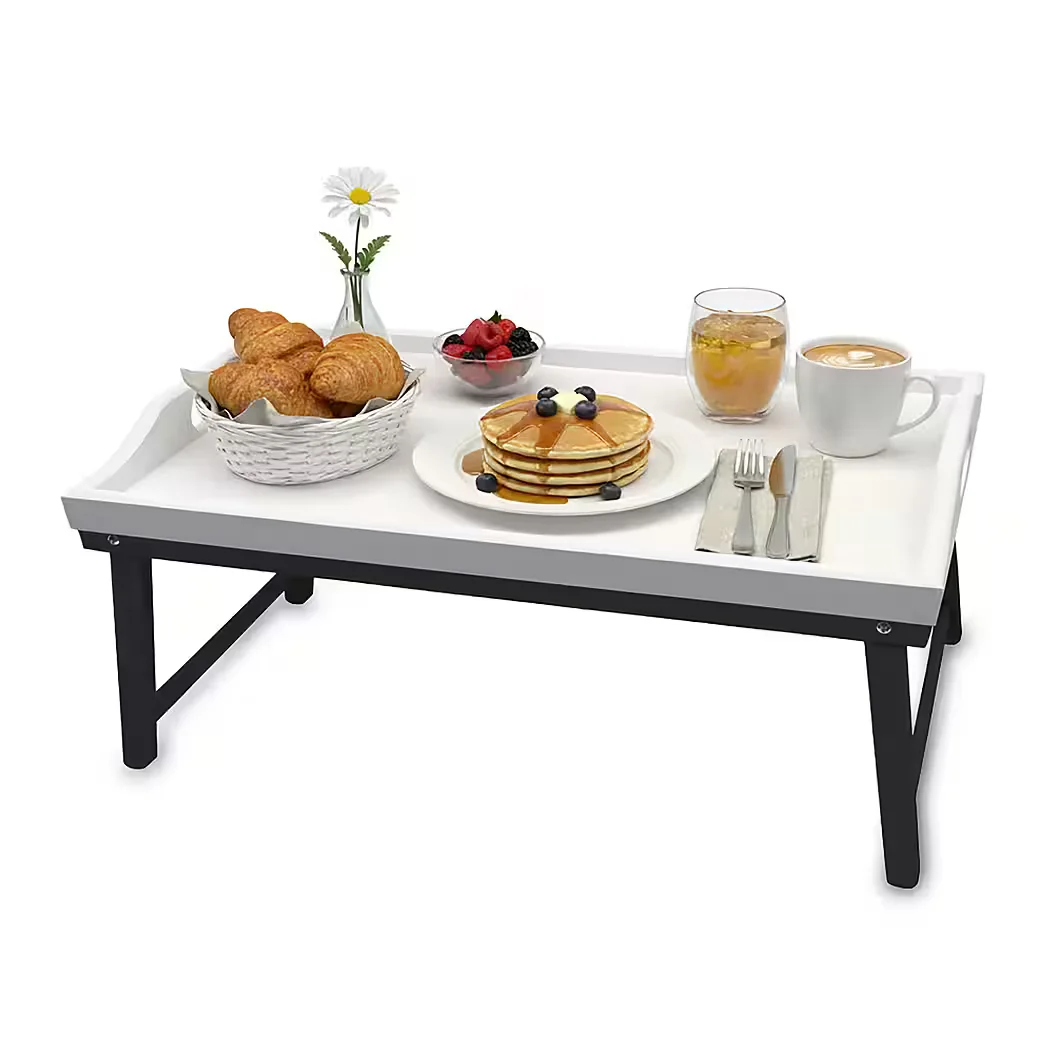 Relaxdays Betttablett aus Bambus Tabletttisch Frühstückstablett