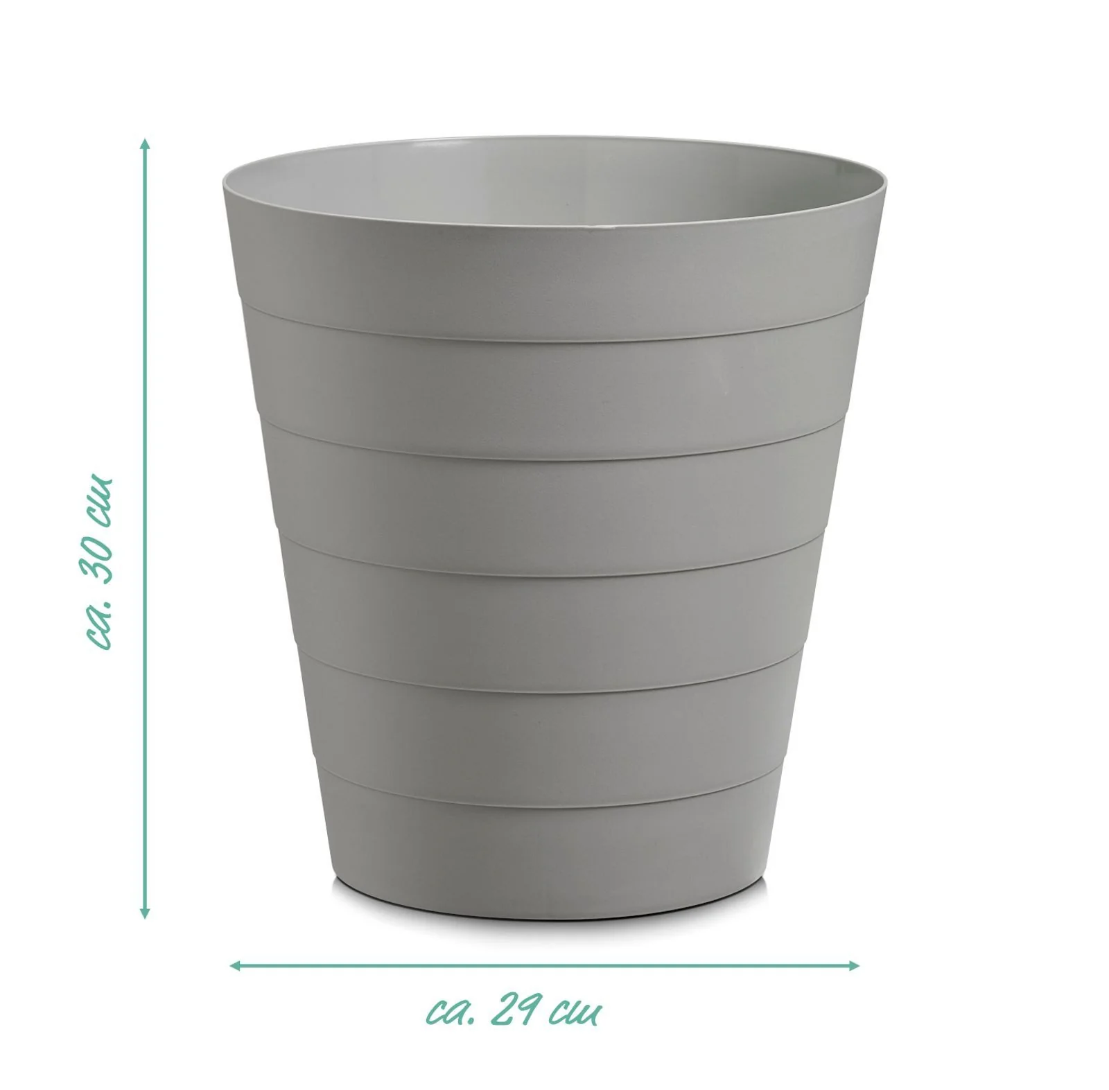 ZELLER PRESENT Papierkorb Zeller Abfalleimer Papierkorb mit 13,5 Liter aus Kunststoff in Grau