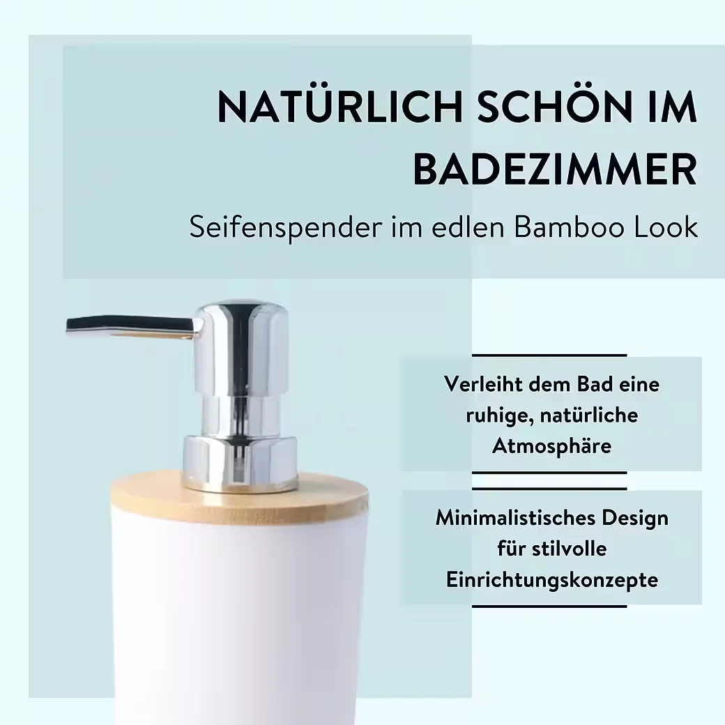 PARSA BEAUTY Seifenspender PARSA Beauty ESSENTIAL Bambus Seifenspender weiß rund Spender