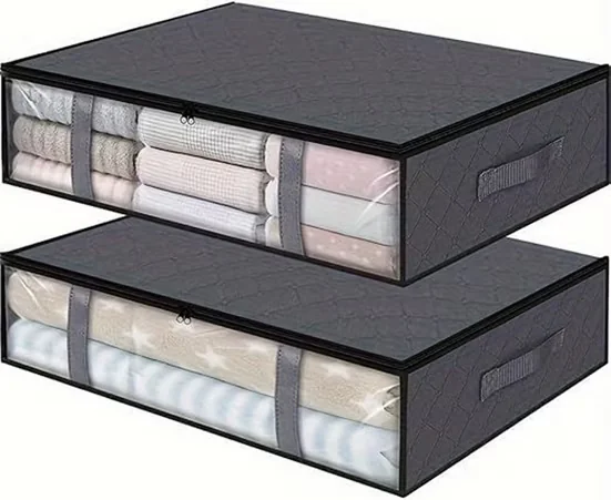 Unterbettkommode Unterbett Aufbewahrungsbox mit deckel transparente Aufbewahrungstasche
