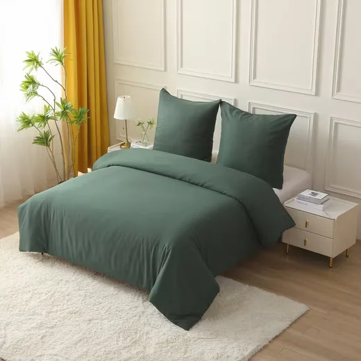 OKWISH Bettwäsche Set einfarbig weich Bettbezug und Kissenbezug