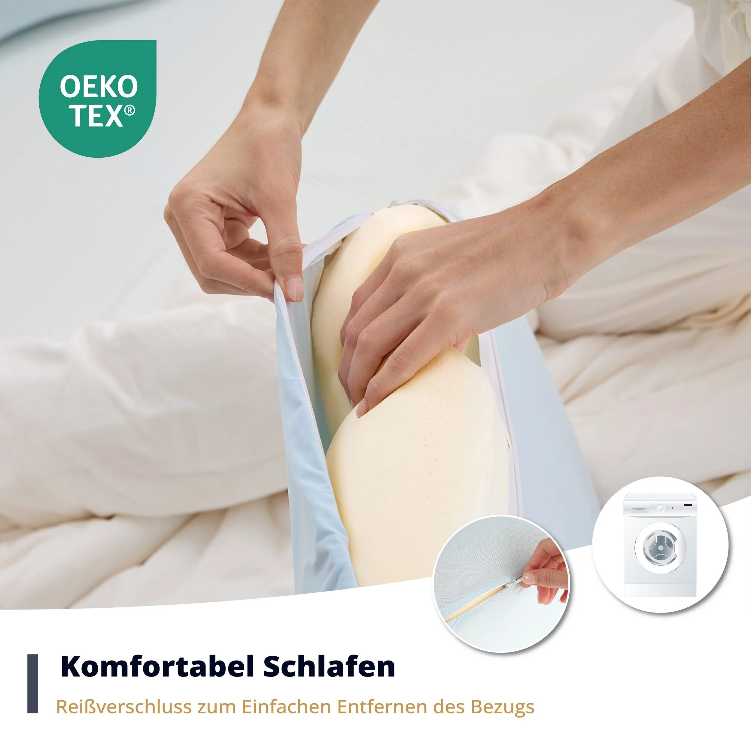 EMERSPRING Nackenstützkissen Memory Foam 66x39 cm Seitenschläfer