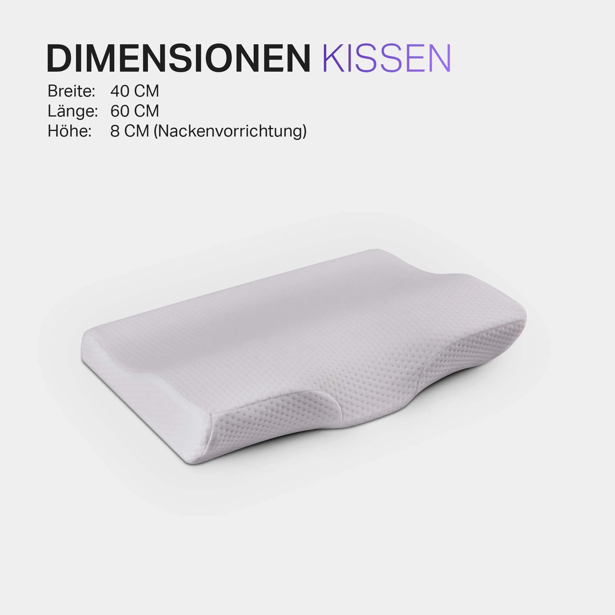 BESTLIVINGS Nackenstützkissen "Premium" aus Memory-Schaum 40x60x8cm