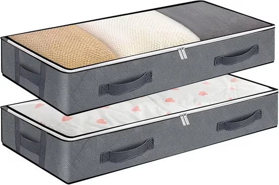 Aufbewahrungsdose 2 Stück Unterbettkommode Sichtfenster Aufbewahrungstasche