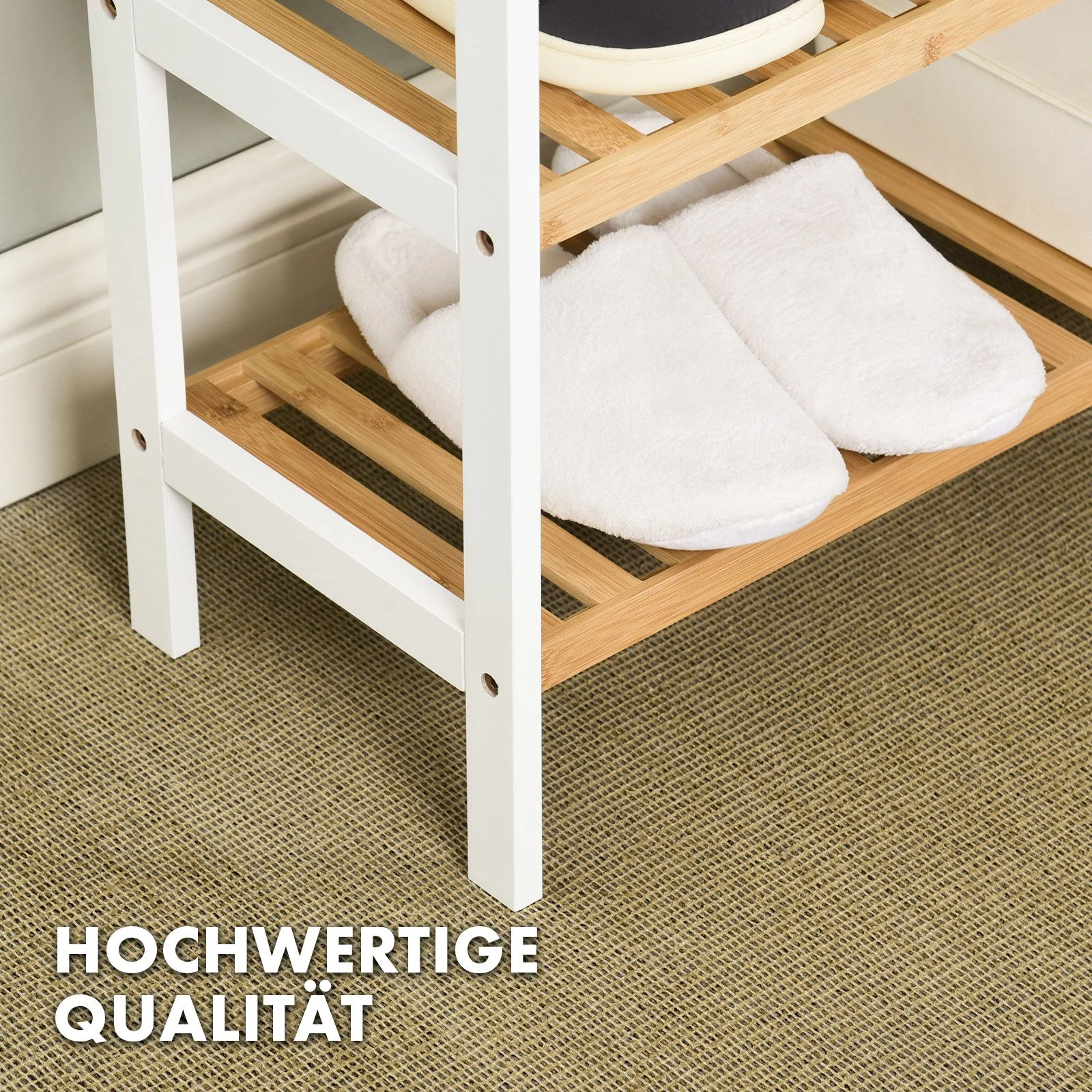 FLOORDIREKT Schuhregal aus Bambus Michigan, Stilvoll und platzsparend