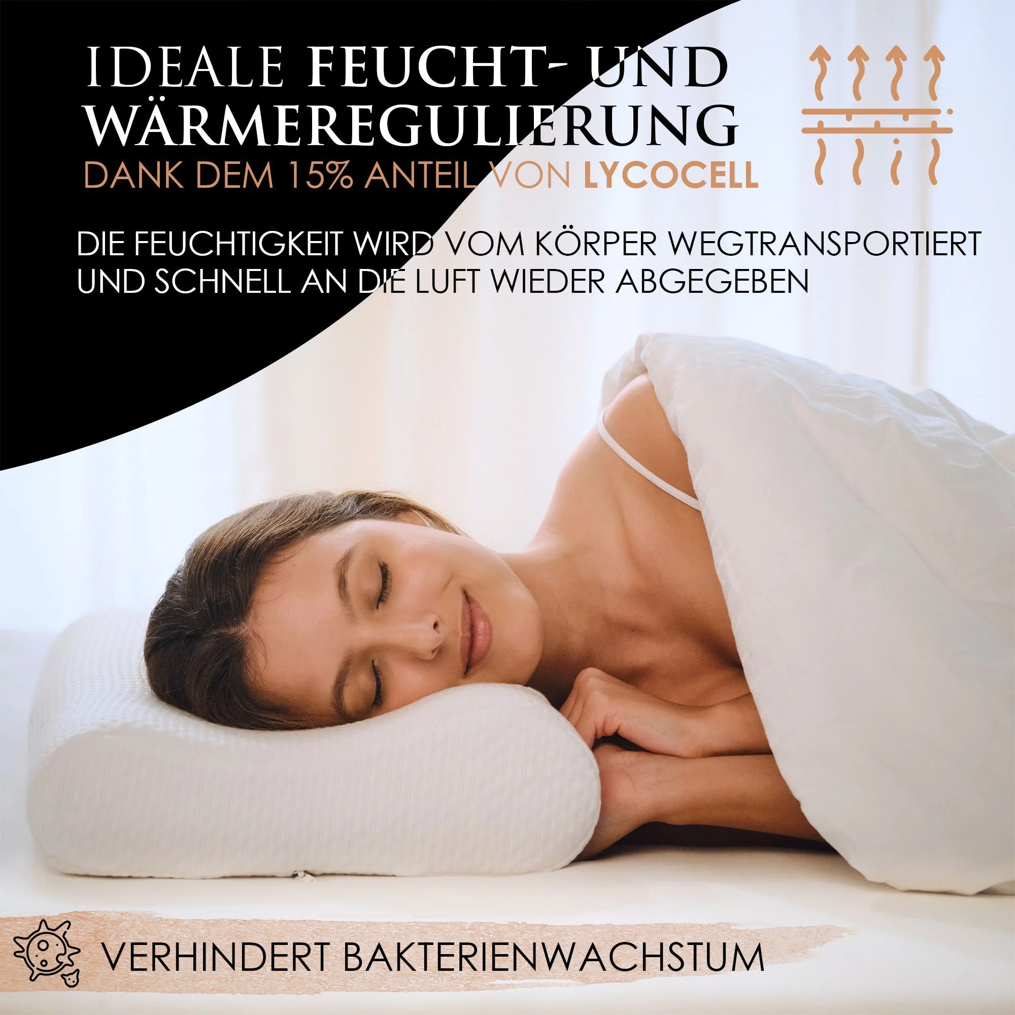 KAISERWERK Visko-Kissen ergonomisches Nackenstützkissen Kopfkissen