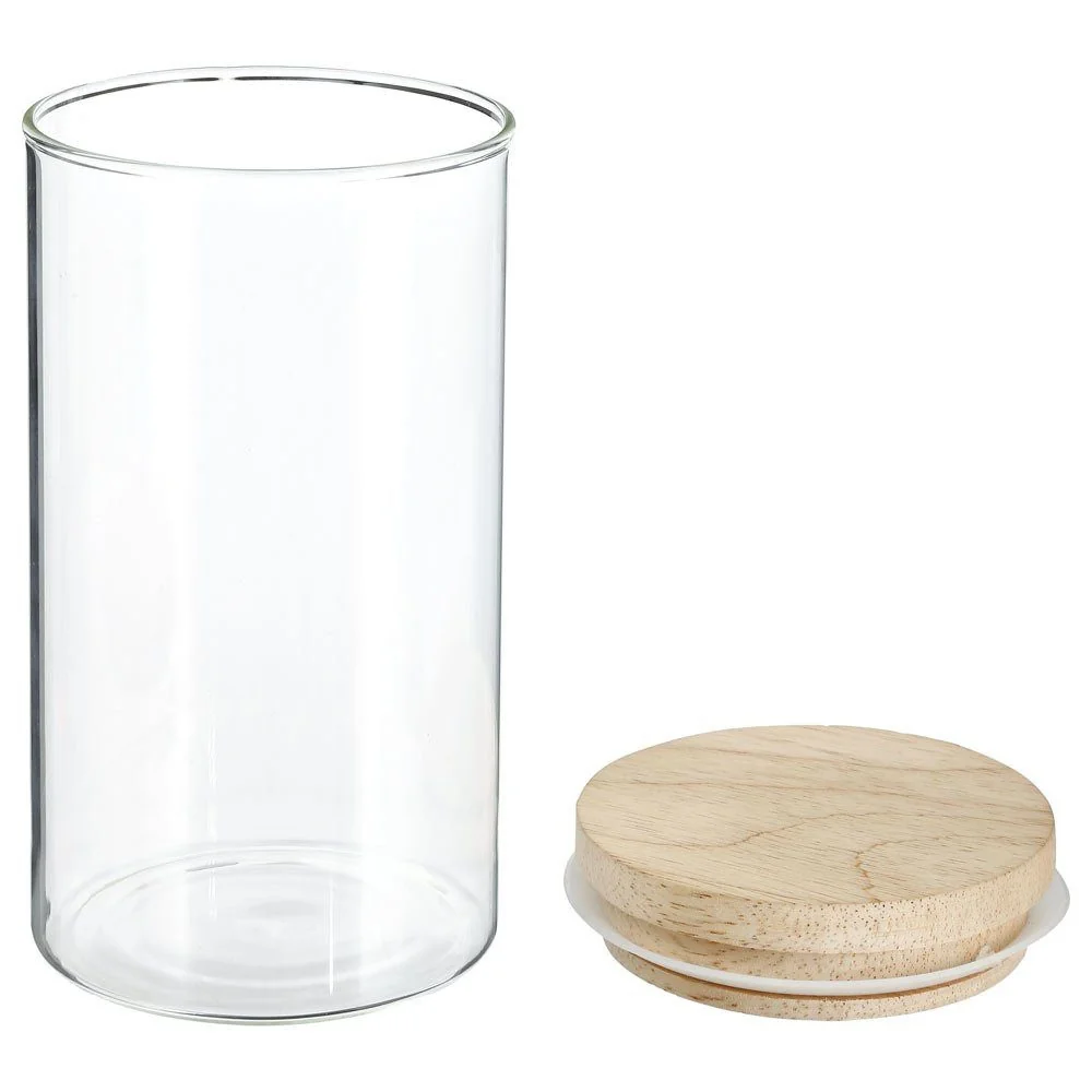 5FIVE SIMPLY SMART Vorratsglas Lebensmittelbehälter mit Bambusdeckel, luftdicht, 1 L