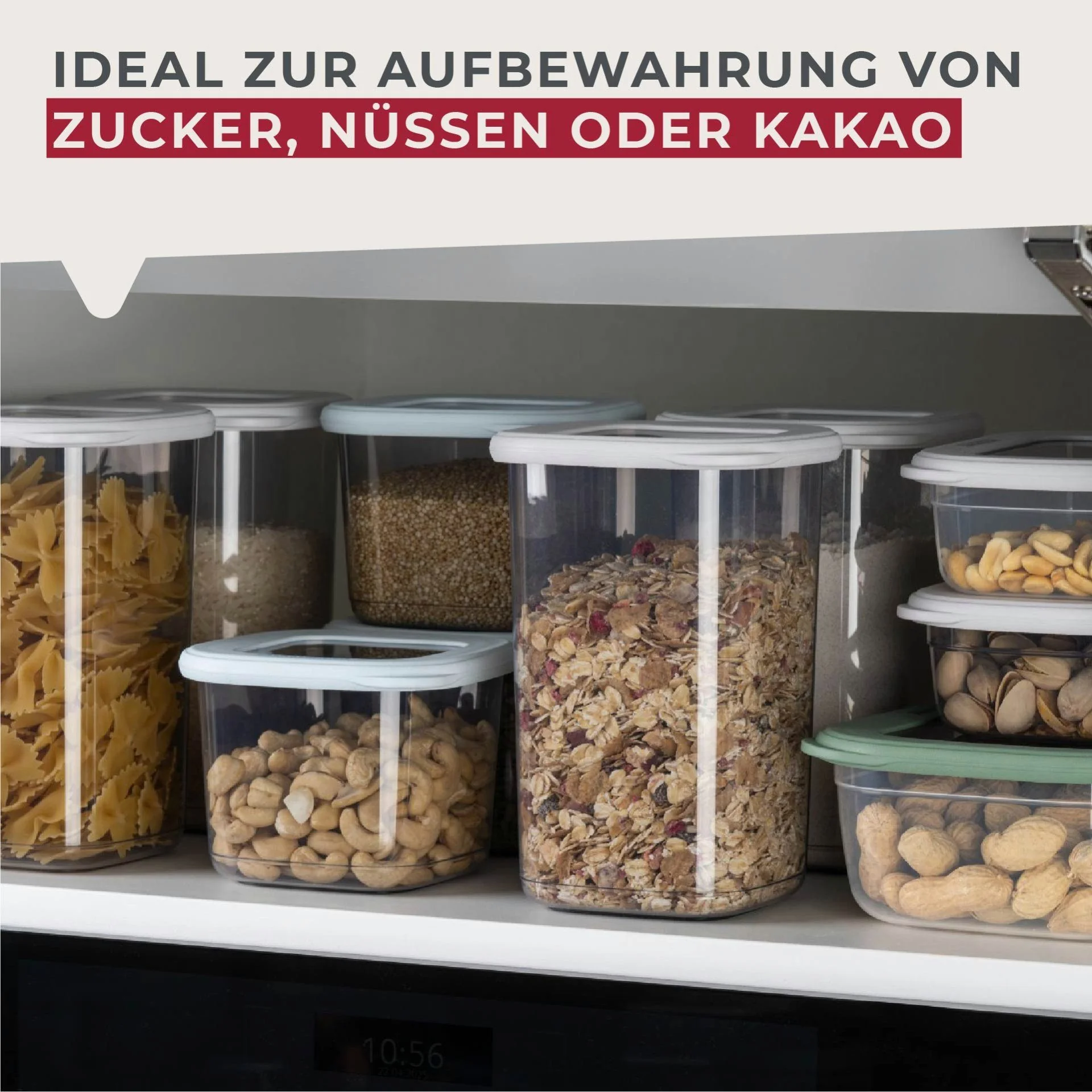FACKELMANN Aufbewahrungsdose Küchenbehälter, Nahrungsmittelbox, Frischhaltedose, Aufbewahrungsbox