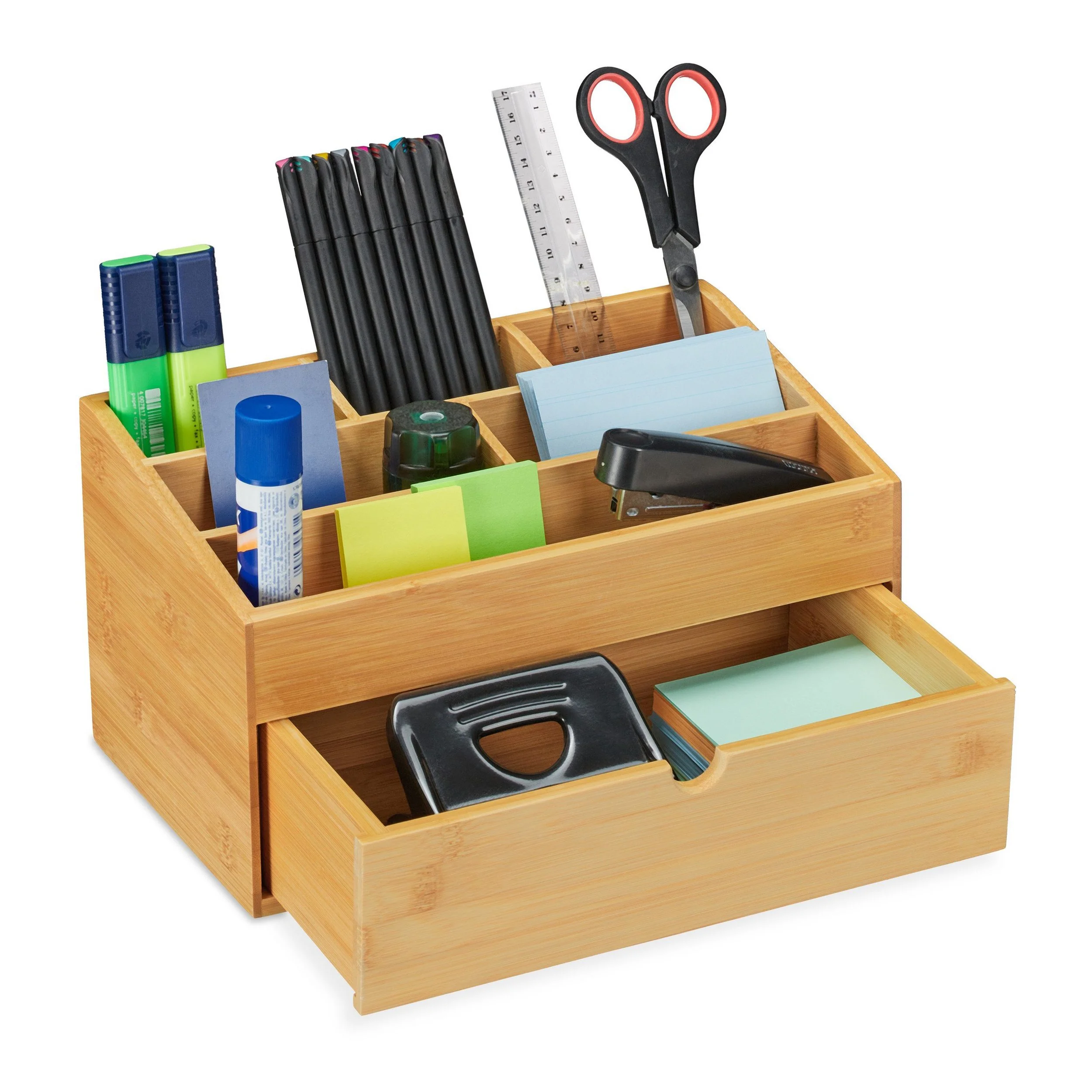 RELAXDAYS Schreibtischaufsatz Schreibtisch Organizer Bambus