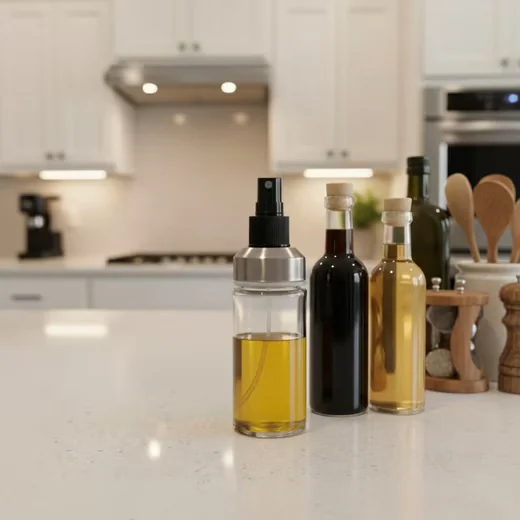 Ölspender 2x Glas-Sprühflaschen Öl & Essig Zerstäuber Spray Ölsprüher